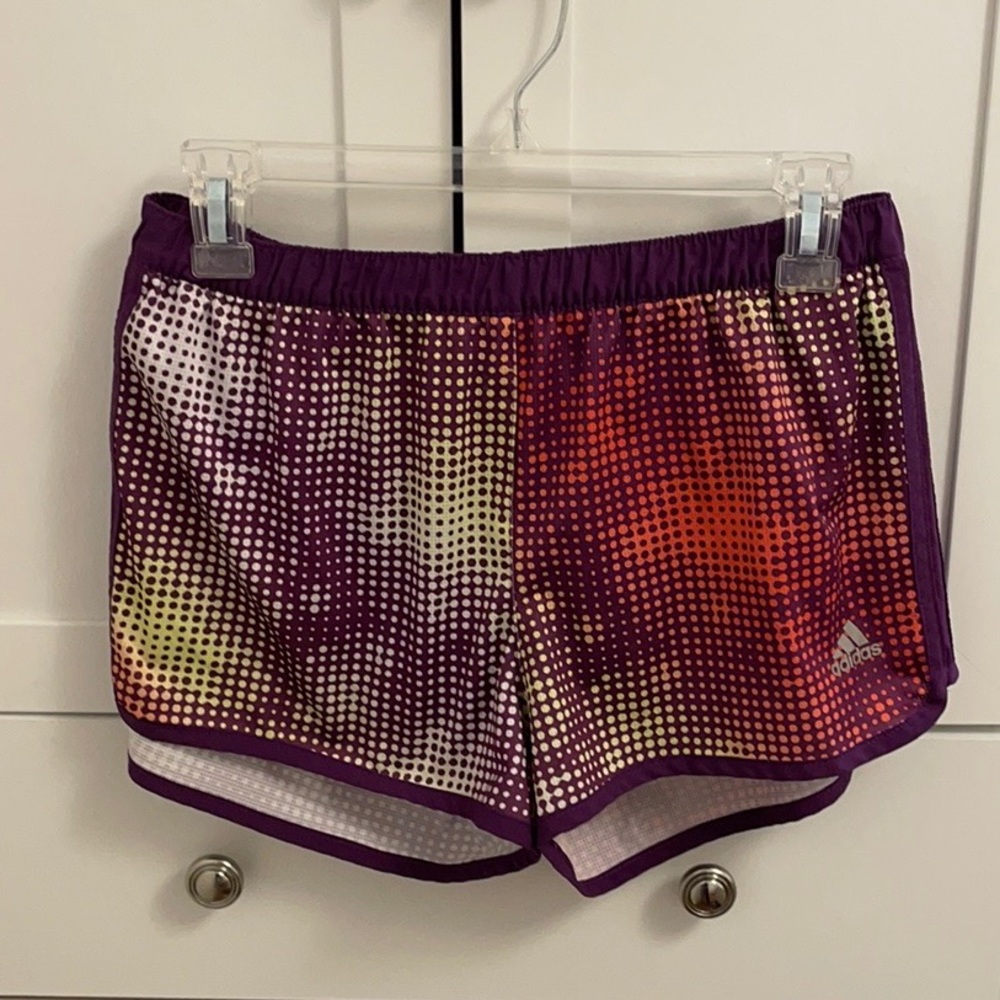 Adidas Purple Multicolor Running/Athletic Shorts